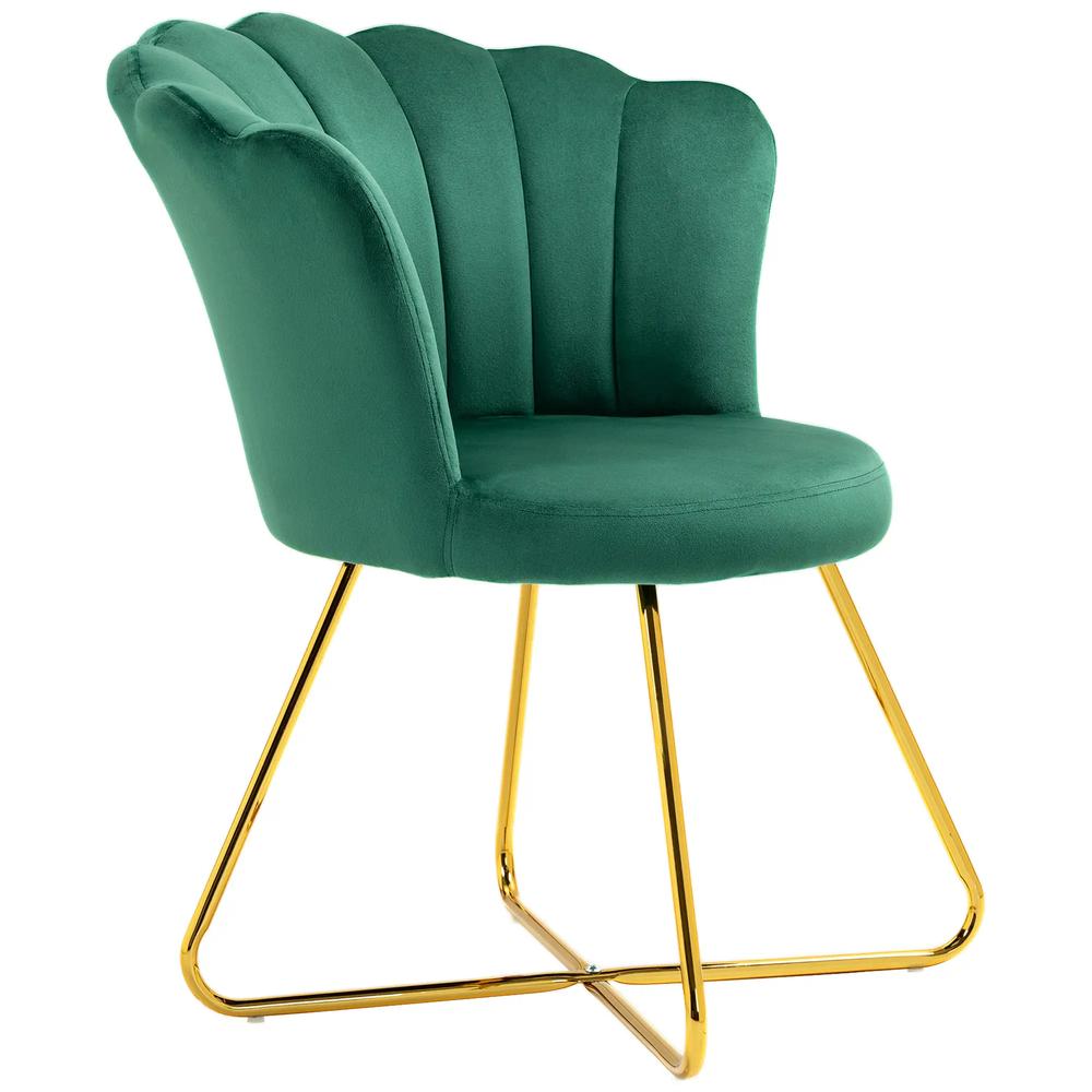 HOMCOM Velvet-Feel Lotus Petal Accent Chair Additional View 22