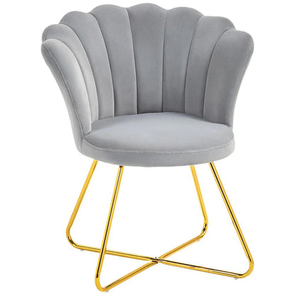 HOMCOM Velvet-Feel Lotus Petal Accent Chair Additional View 23