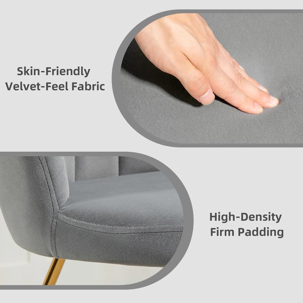 HOMCOM Velvet-Feel Lotus Petal Accent Chair Additional View 27