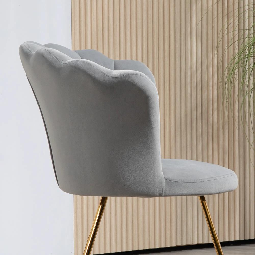 HOMCOM Velvet-Feel Lotus Petal Accent Chair Additional View 30