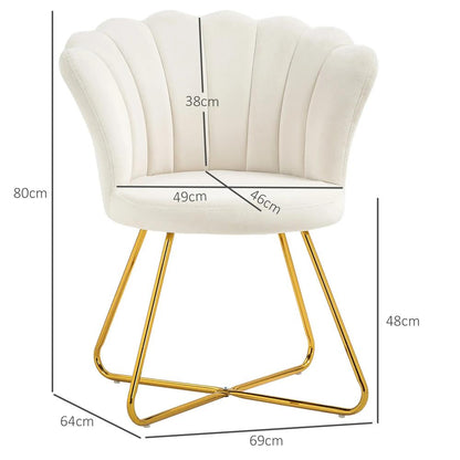 HOMCOM Velvet-Feel Lotus Petal Accent Chair Additional View 3