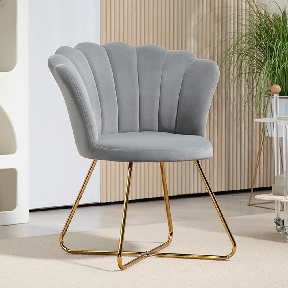 HOMCOM Velvet-Feel Lotus Petal Accent Chair Additional View 32
