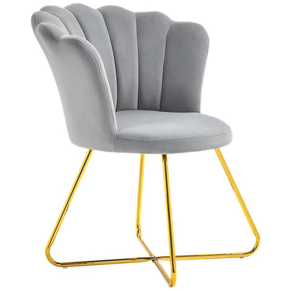 HOMCOM Velvet-Feel Lotus Petal Accent Chair Additional View 33
