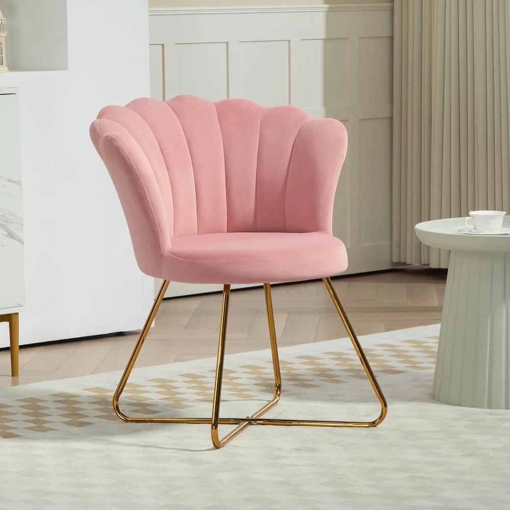 HOMCOM Velvet-Feel Lotus Petal Accent Chair Additional View 35