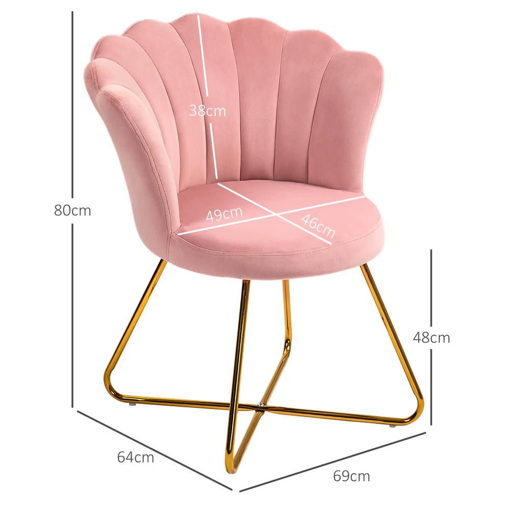 HOMCOM Velvet-Feel Lotus Petal Accent Chair Additional View 36