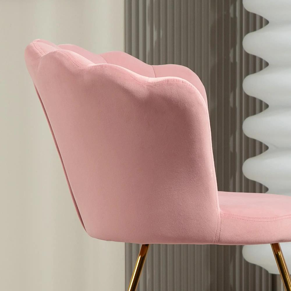 HOMCOM Velvet-Feel Lotus Petal Accent Chair Additional View 41