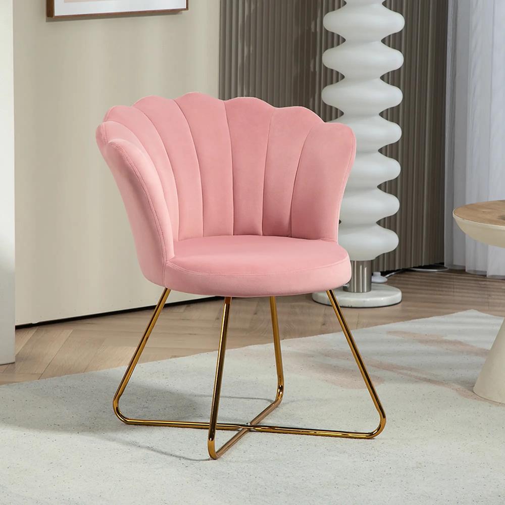 HOMCOM Velvet-Feel Lotus Petal Accent Chair Additional View 43