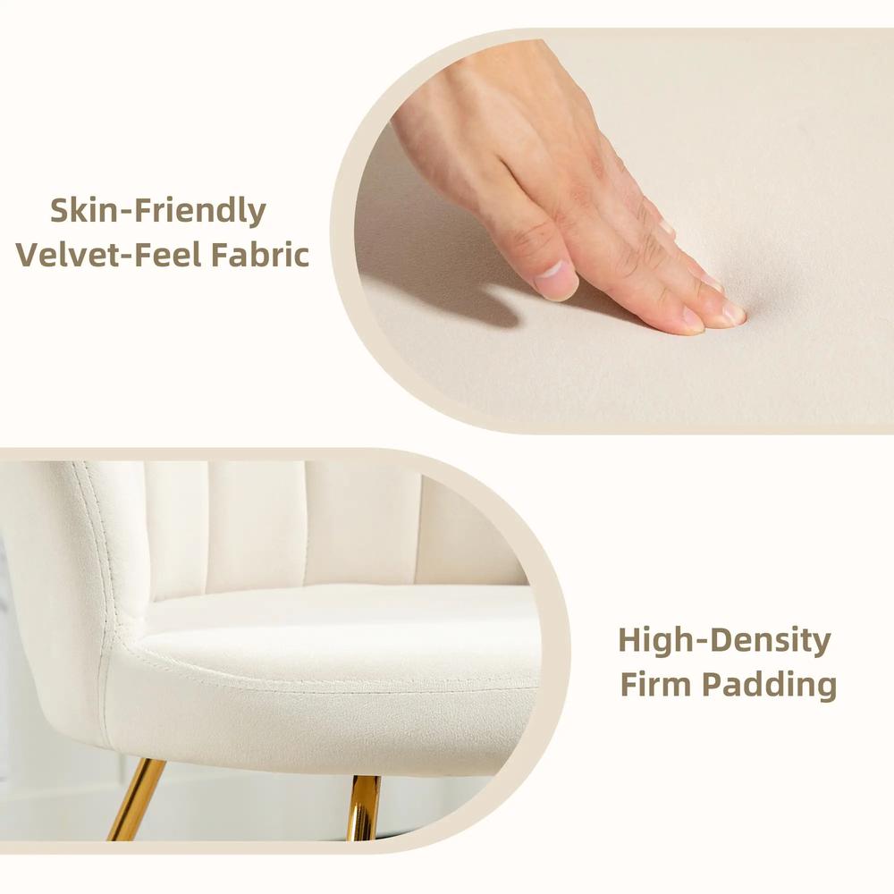 HOMCOM Velvet-Feel Lotus Petal Accent Chair Additional View 5