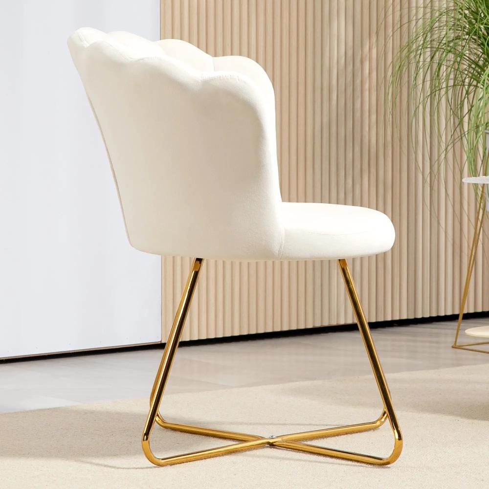 HOMCOM Velvet-Feel Lotus Petal Accent Chair Additional View 8