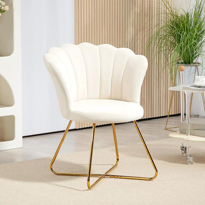 HOMCOM Velvet-Feel Lotus Petal Accent Chair Additional View 10