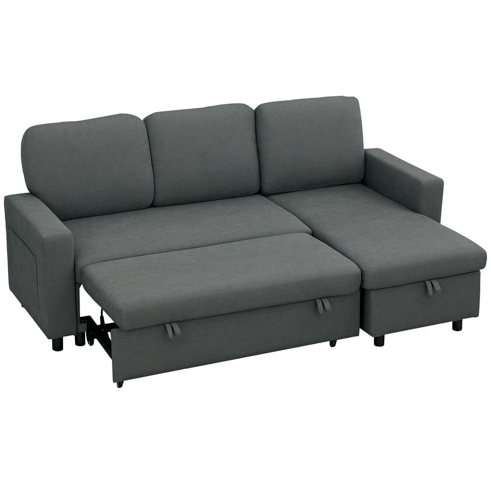HOMCOM Pull Out Sofa Bed with 113 x 49cm storage space Additional View 13