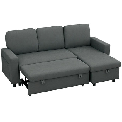 HOMCOM Pull Out Sofa Bed with 113 x 49cm storage space Additional View 13