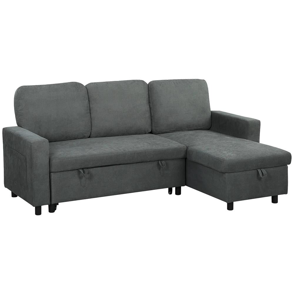 HOMCOM Pull Out Sofa Bed with 113 x 49cm storage space Additional View 14