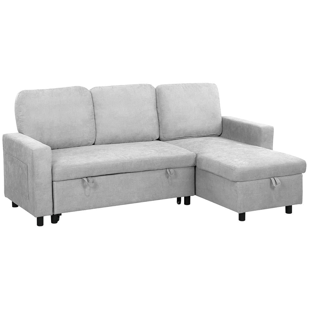 HOMCOM Pull Out Sofa Bed with 113 x 49cm storage space Additional View 15