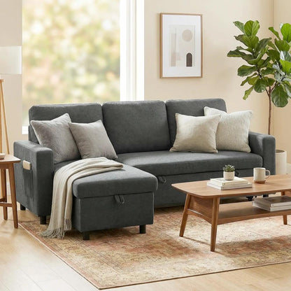 HOMCOM Pull Out Sofa Bed with 113 x 49cm storage space Additional View 2