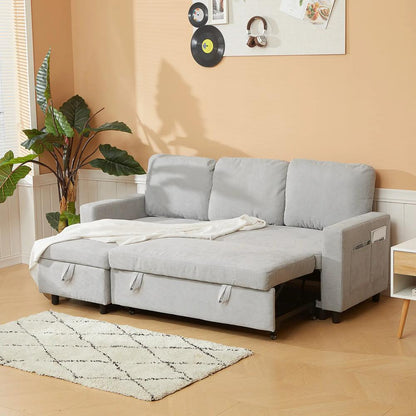 HOMCOM Pull Out Sofa Bed with 113 x 49cm storage space Additional View 22