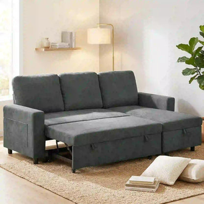 HOMCOM Pull Out Sofa Bed with 113 x 49cm storage space Additional View 10