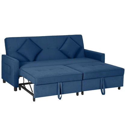 HOMCOM Three-Person Velvet-Feel Sofa Bed Additional View 11