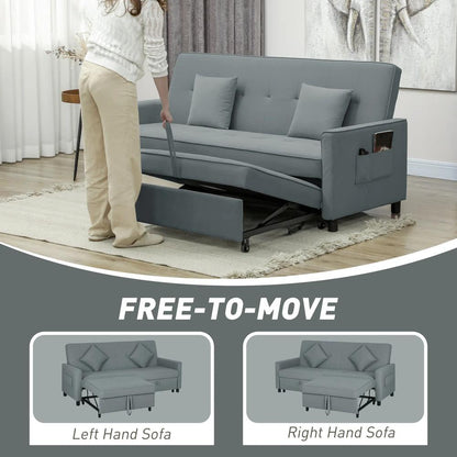 HOMCOM Three-Person Velvet-Feel Sofa Bed Additional View 16