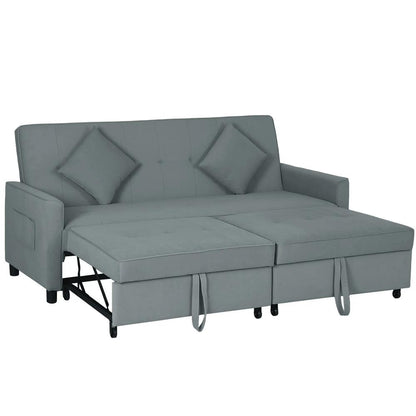 HOMCOM Three-Person Velvet-Feel Sofa Bed Additional View 22