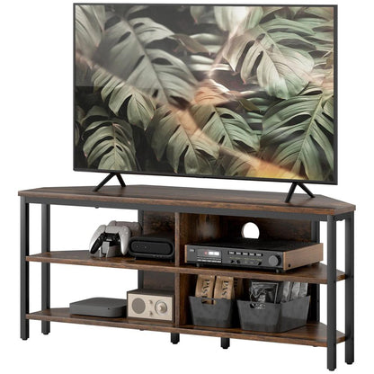 HOMCOM Industrial-Style Corner TV Unit - Black/Brown Additional View 11