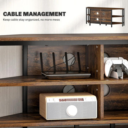 HOMCOM Industrial-Style Corner TV Unit - Black/Brown Additional View 6