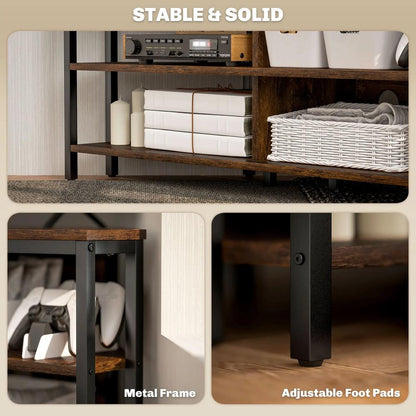 HOMCOM Industrial-Style Corner TV Unit - Black/Brown Additional View 8