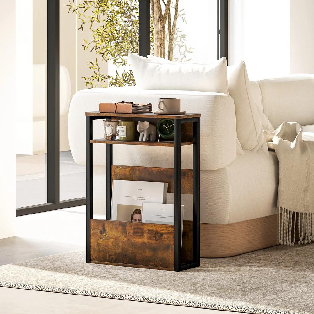 HOMCOM Industrial-Style Side Table Additional View 2