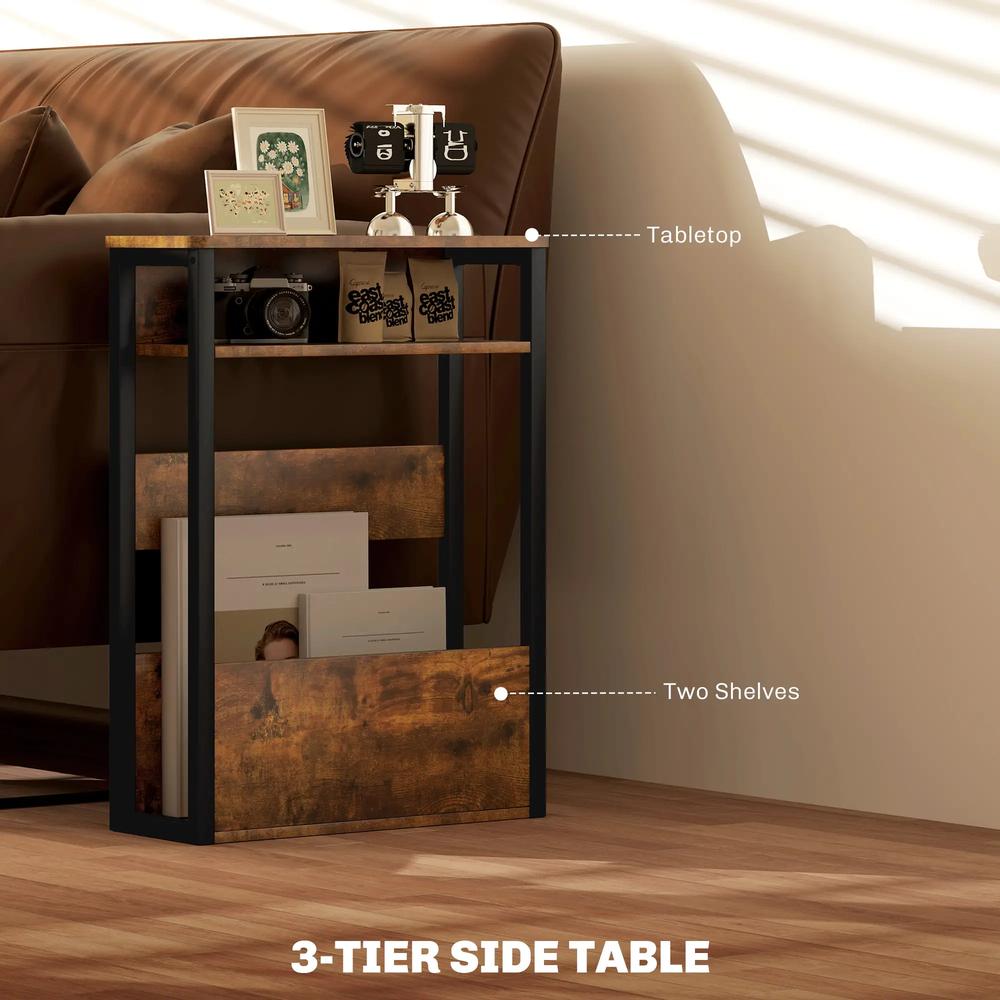 HOMCOM Industrial-Style Side Table Additional View 4