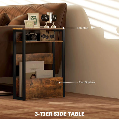 HOMCOM Industrial-Style Side Table Additional View 4