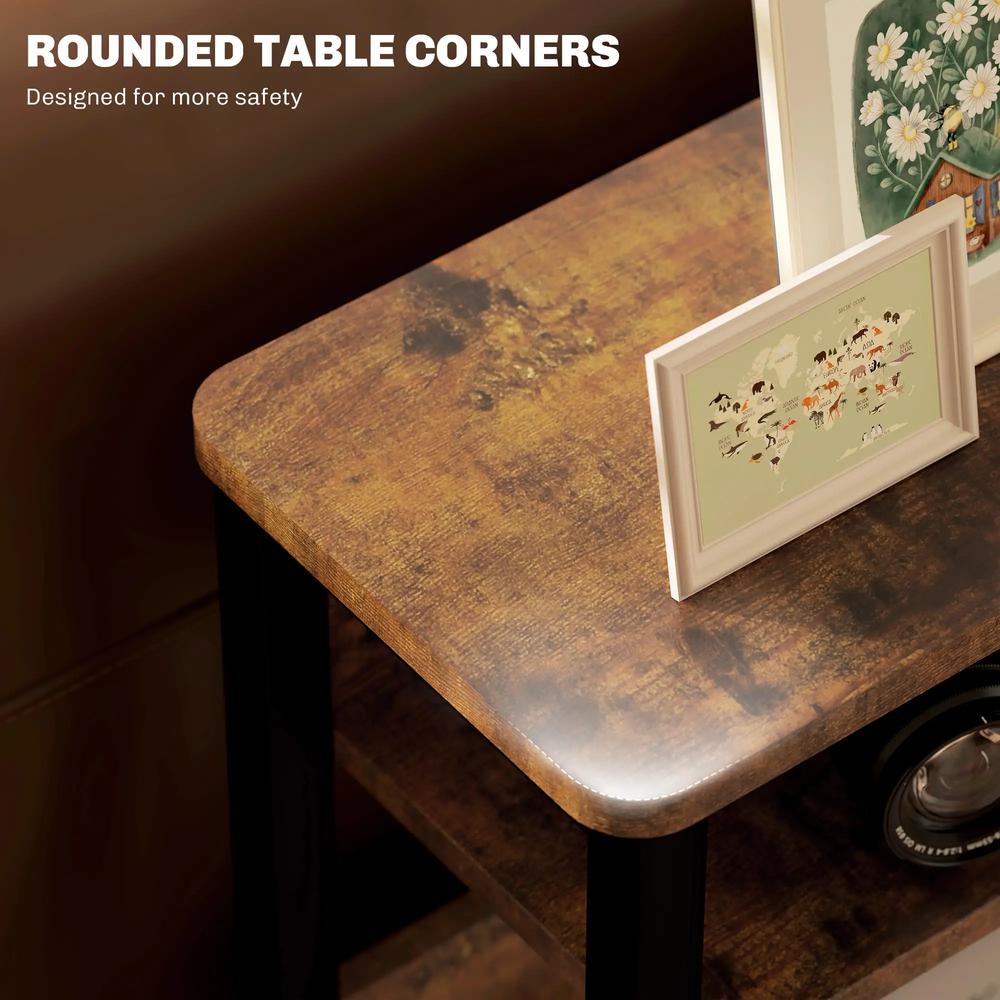 HOMCOM Industrial-Style Side Table Additional View 5