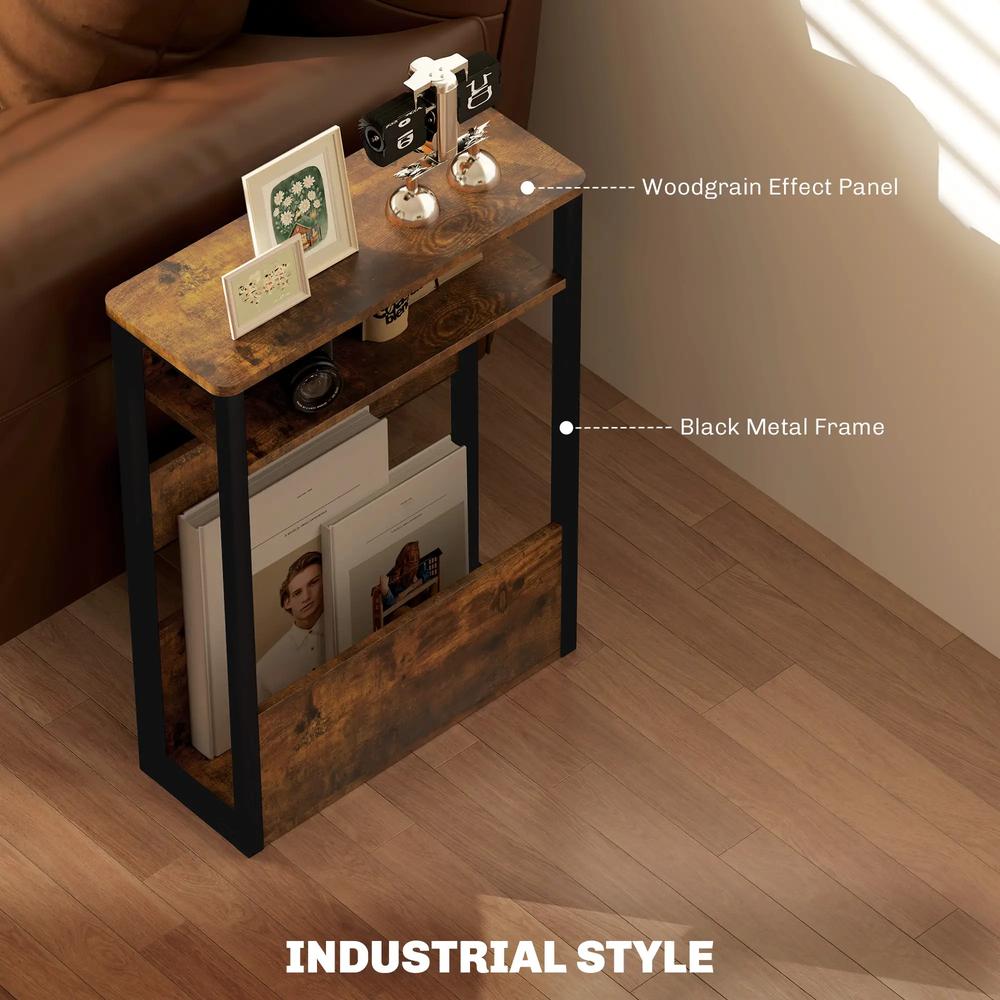 HOMCOM Industrial-Style Side Table Additional View 7