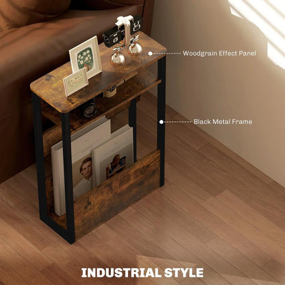 HOMCOM Industrial-Style Side Table Additional View 7