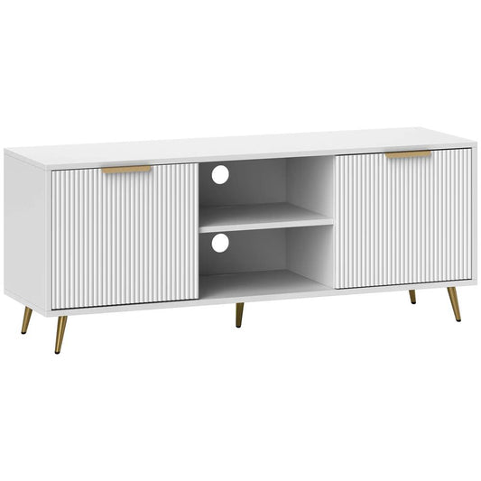 HOMCOM Modern TV Stand Cabinet for TVs up to 55", TV Unit with 2 Open Shelves and 2 Cabinets, Entertainment Centre with Cable Management for Living Room