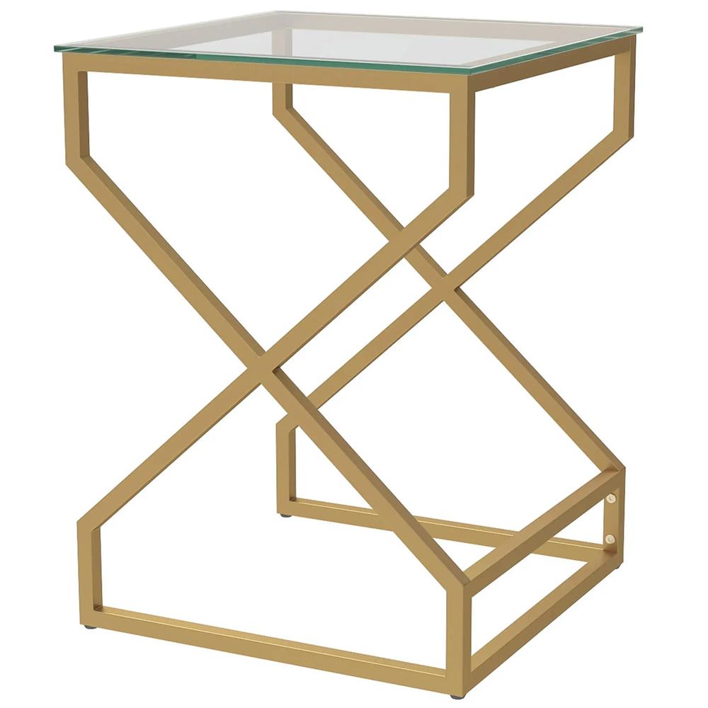HOMCOM Nest of Tables, Side Table Set of 2 with Transparent Top, Coffee Table Set with Tempered Glass Top, Transparent Additional View 10