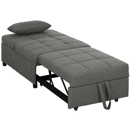 HOMCOM Four-In-One Single Sleeper Chair - Dark Grey Additional View 11