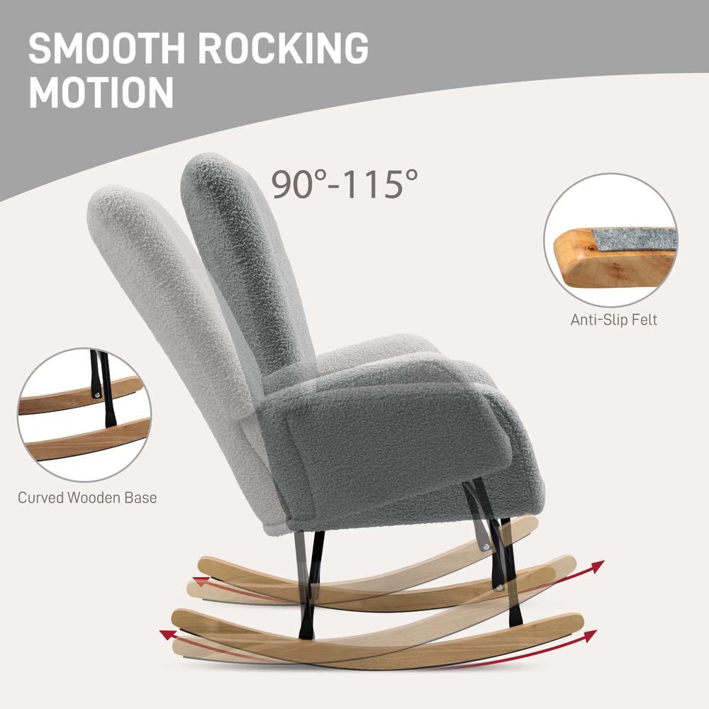 HOMCOM Teddy Fleece Rocking Chair Additional View 15