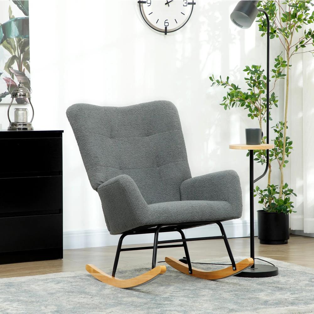 HOMCOM Teddy Fleece Rocking Chair Additional View 18