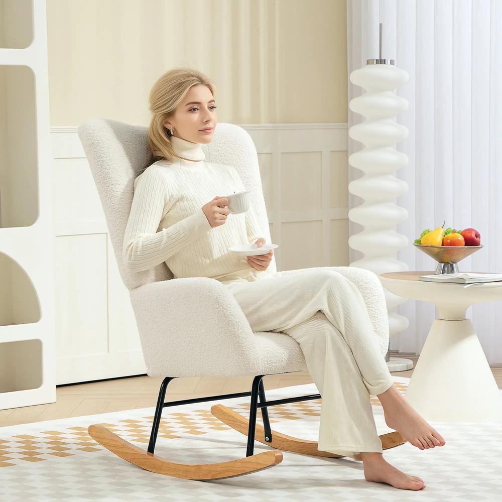 HOMCOM Teddy Fleece Rocking Chair Additional View 2