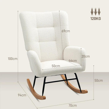 HOMCOM Teddy Fleece Rocking Chair Additional View 3