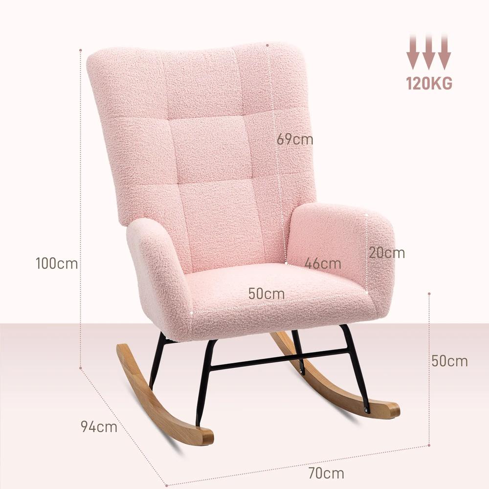 HOMCOM Teddy Fleece Rocking Chair Additional View 25