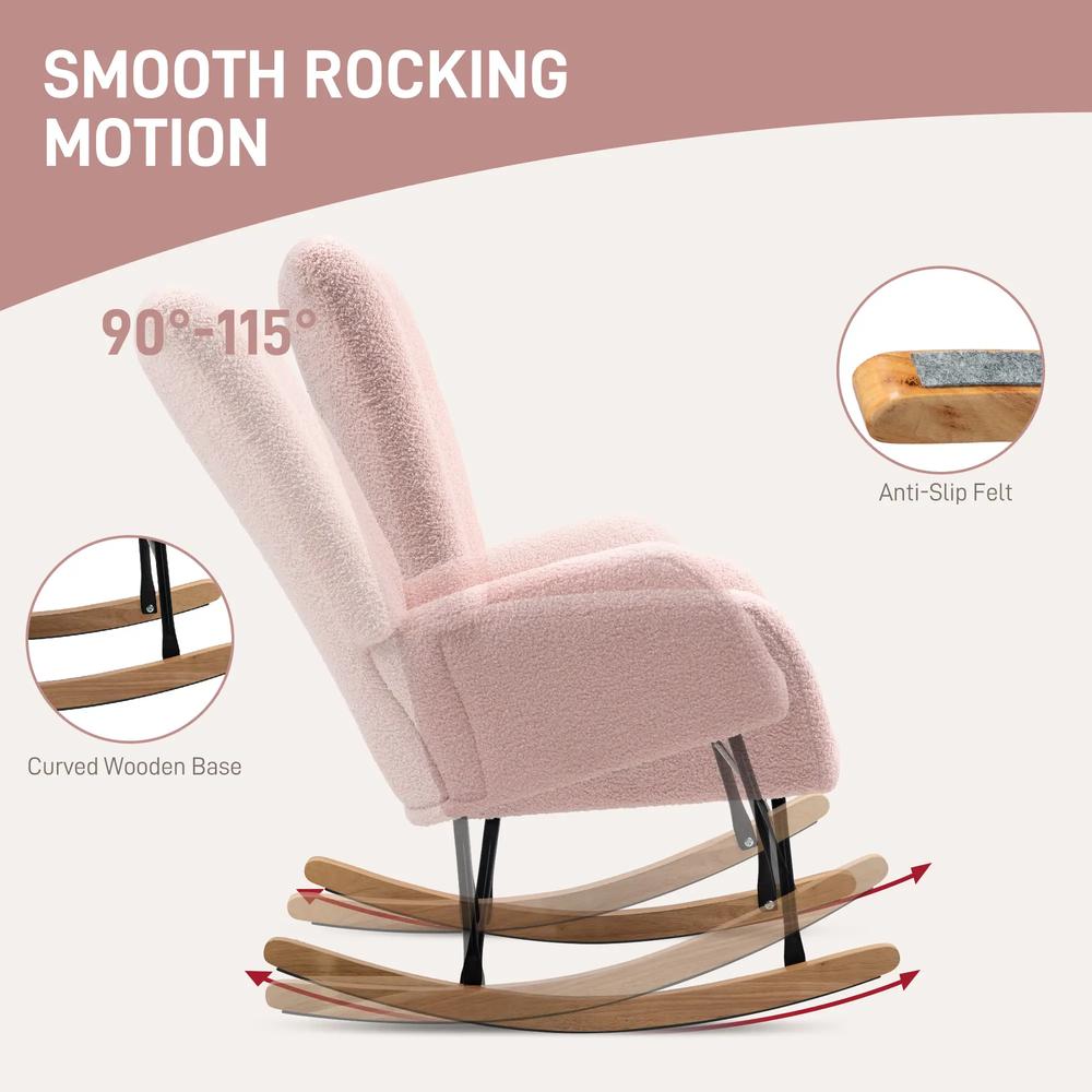 HOMCOM Teddy Fleece Rocking Chair Additional View 26
