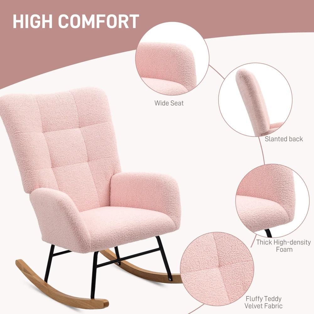 HOMCOM Teddy Fleece Rocking Chair Additional View 27