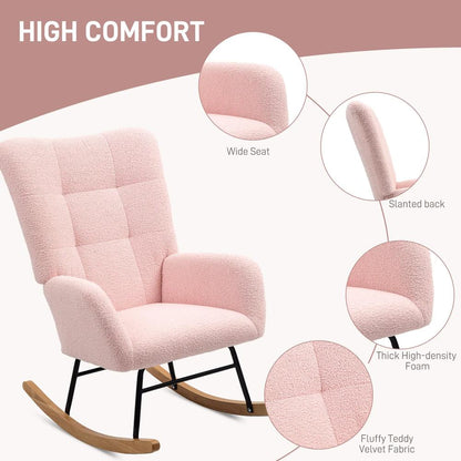 HOMCOM Teddy Fleece Rocking Chair Additional View 27