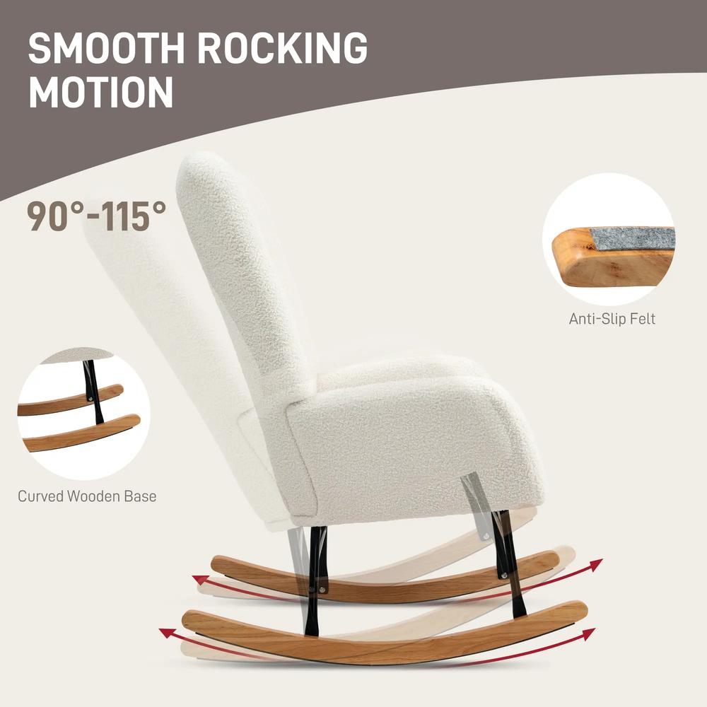 HOMCOM Teddy Fleece Rocking Chair Additional View 4