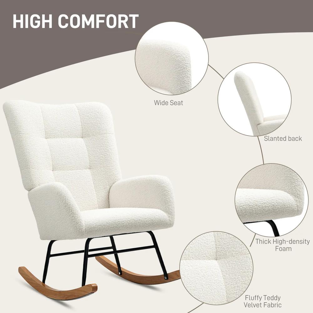 HOMCOM Teddy Fleece Rocking Chair Additional View 5