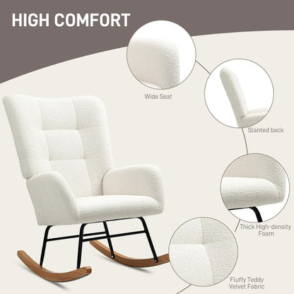 HOMCOM Teddy Fleece Rocking Chair Additional View 5