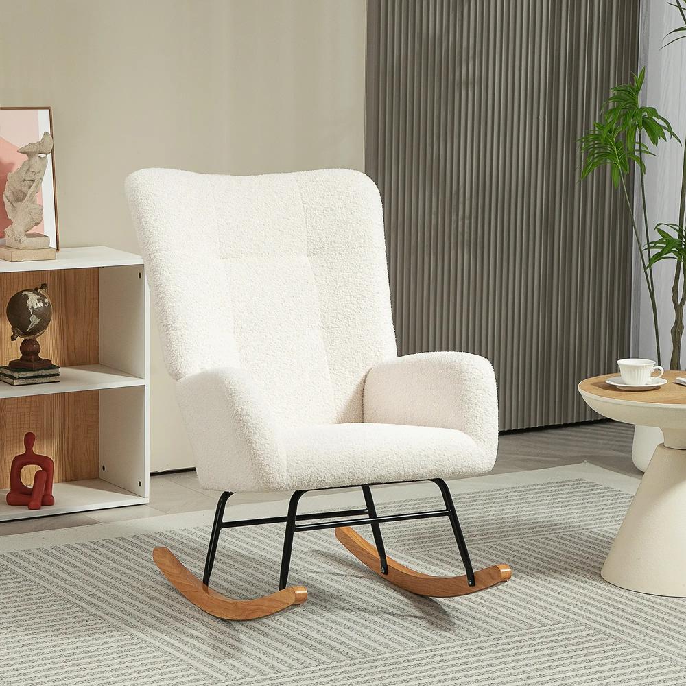 HOMCOM Teddy Fleece Rocking Chair Additional View 10