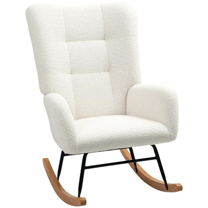 HOMCOM Teddy Fleece Rocking Chair
