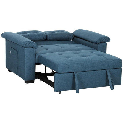 HOMCOM Pull Out Sofa Bed, Fabric 2 Seater Click Clack Sofa Bed Settee with 2 Pocket Springs, Convertible Sofa Couch with Pillows and Side Pockets for Living Room, Home Office Additional View 11